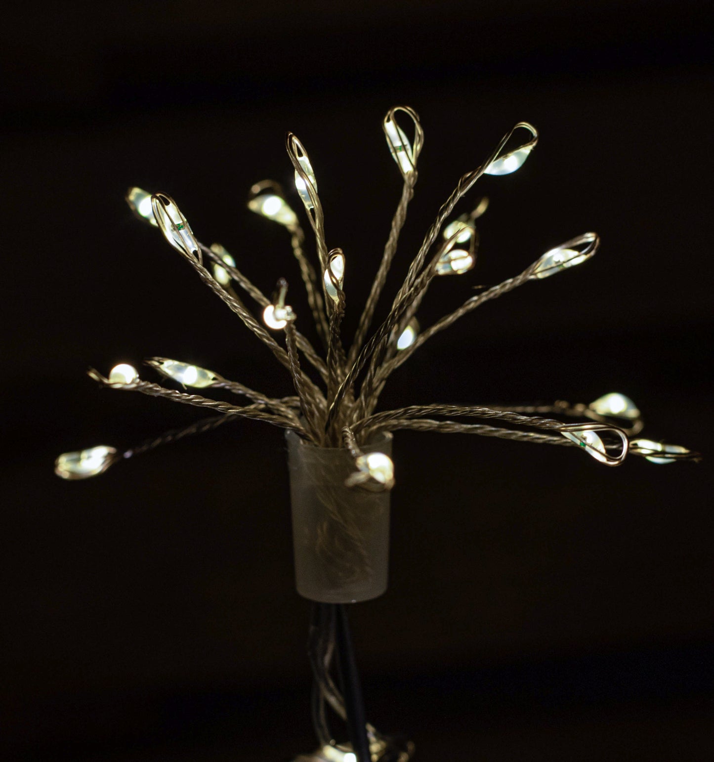 30cm Set of 4 Light up Silver Christmas Tree Garden Path Lights with 200 Warm White LEDs