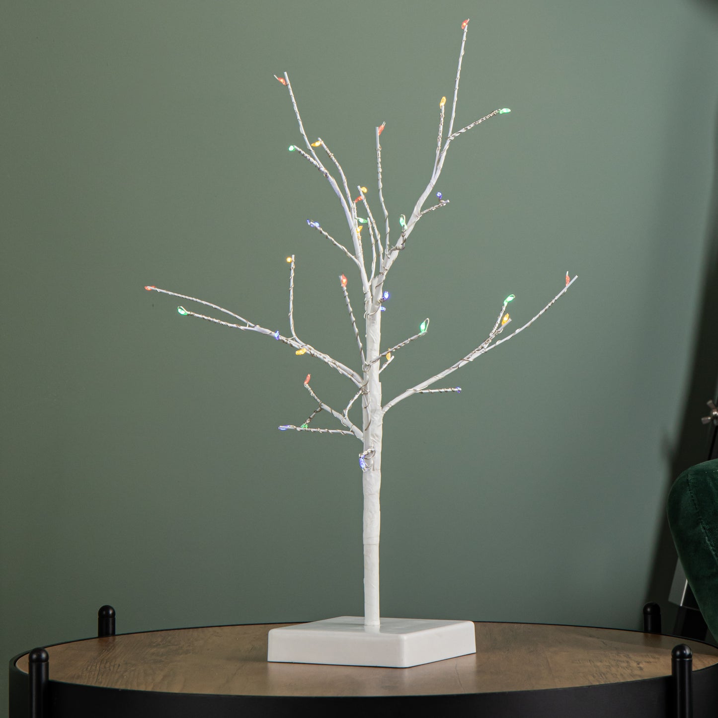 40cm Battery Operated Christmas Twig Tree with 32 Warm White & Multi-Coloured LEDs