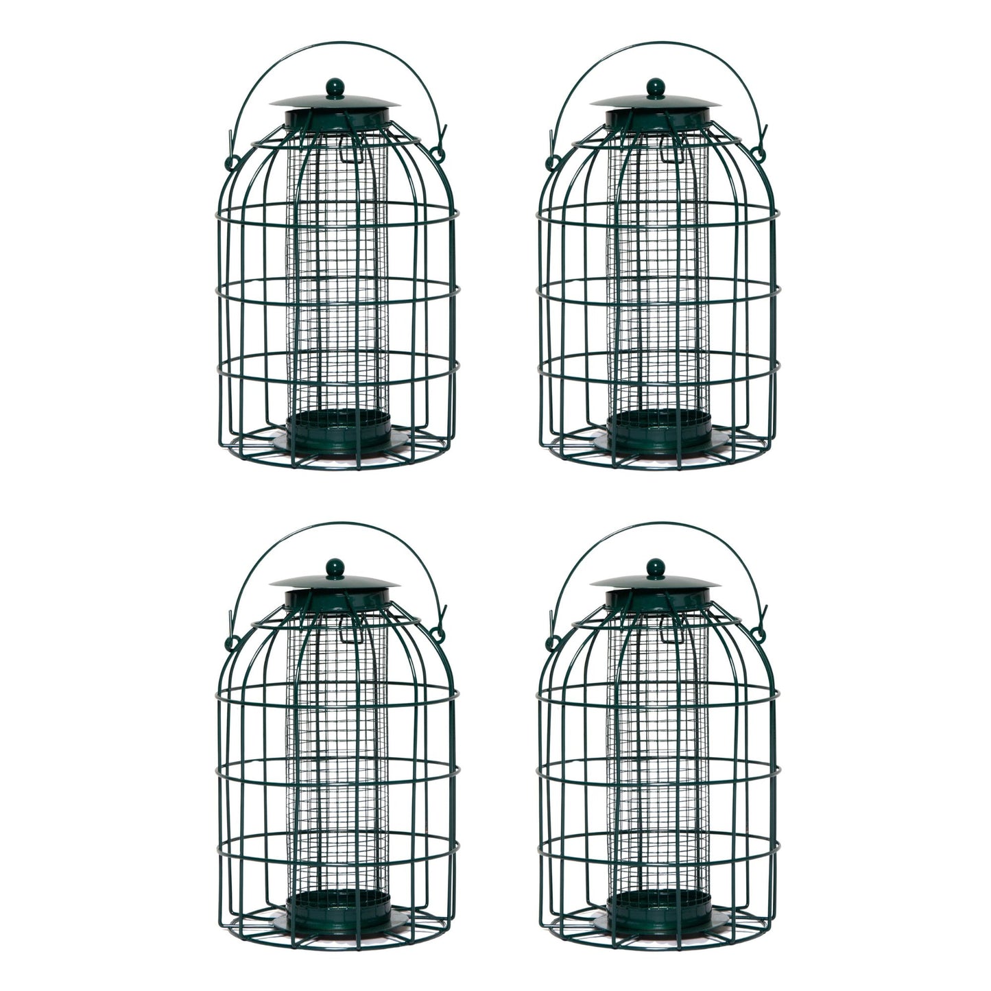 Pack of 4 Wild Bird Hanging Nut Feeder with Squirrel Guard