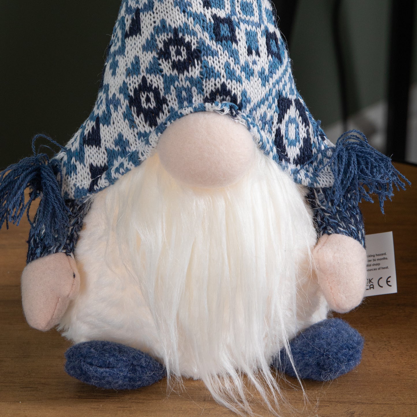 35cm Battery Operated Light up Sitting Christmas Gonk in Light Blue