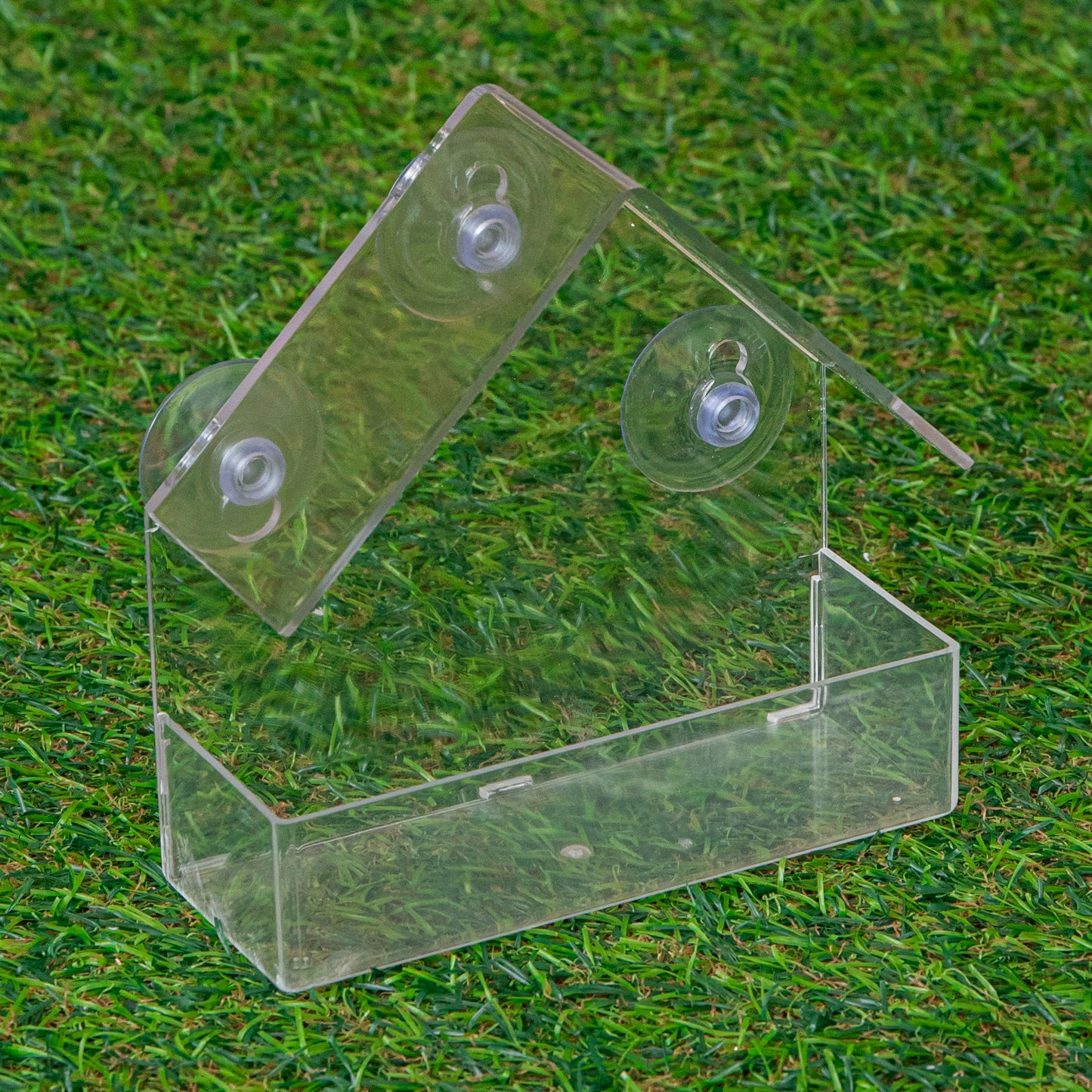 15cm Clear Plastic Glass Window Garden Wild Bird Seed Nut Feeder with Suction Cups