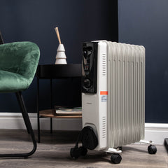 2000w Freestanding 2kw 9 Fin Oil Filled Radiator / Heater with Thermostat
