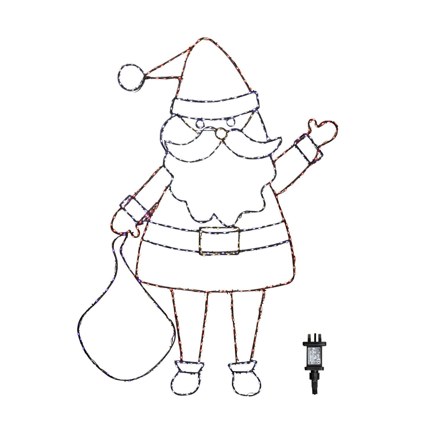 1.18m x 88cm Light up FlexiBright Santa Decoration with 469 Twinkling Multi-Coloured LEDs
