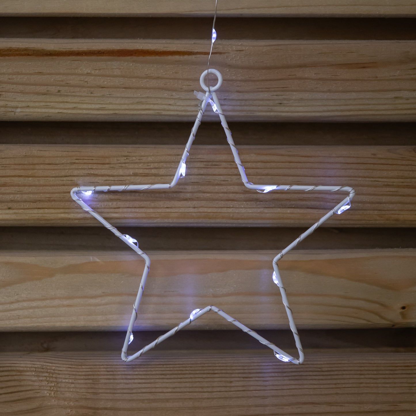 1.2m Battery Operated Christmas Star Curtain Lights with 140 White LEDs