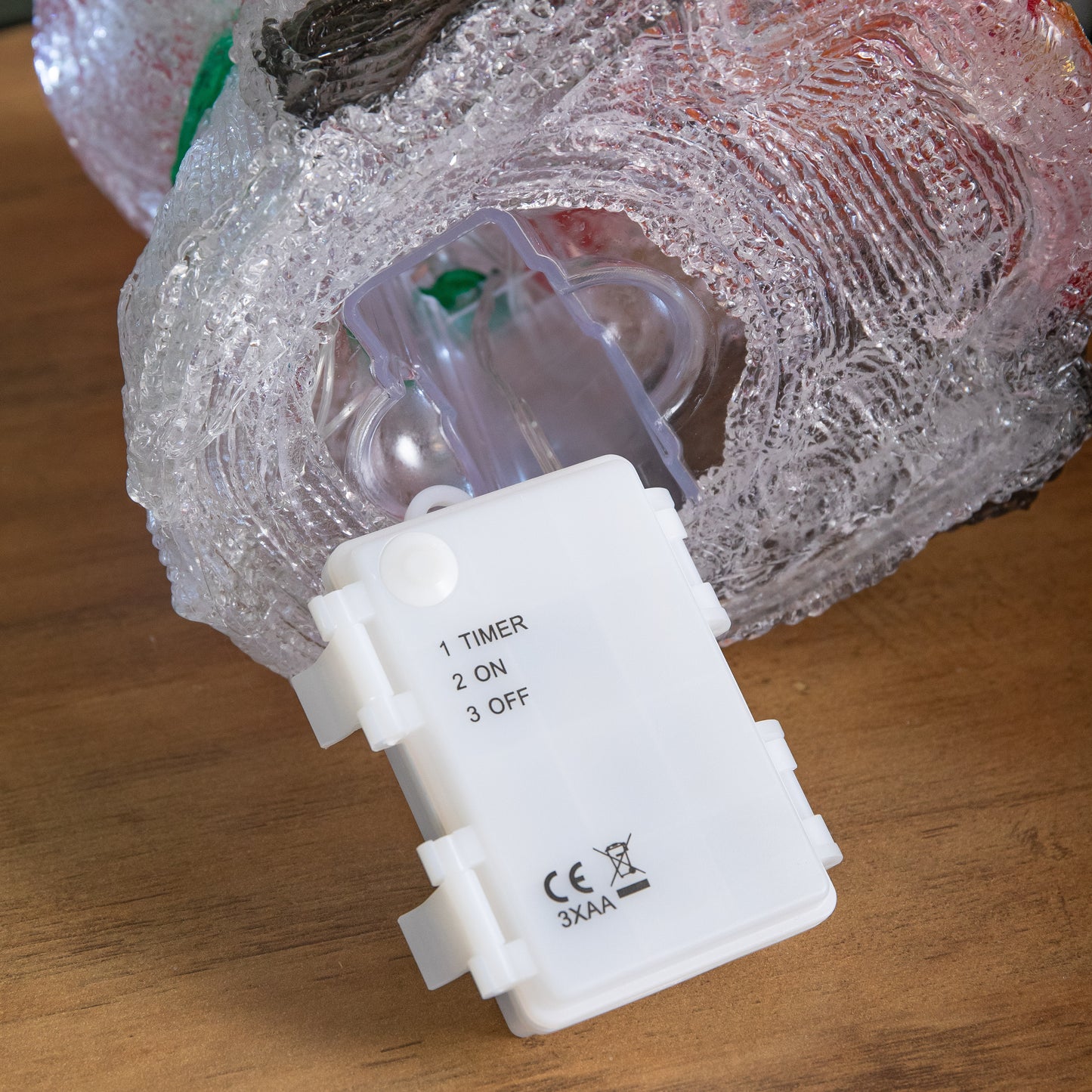 20cm Battery Operated Light up Christmas Ice Panda with 30 Cool White LEDs