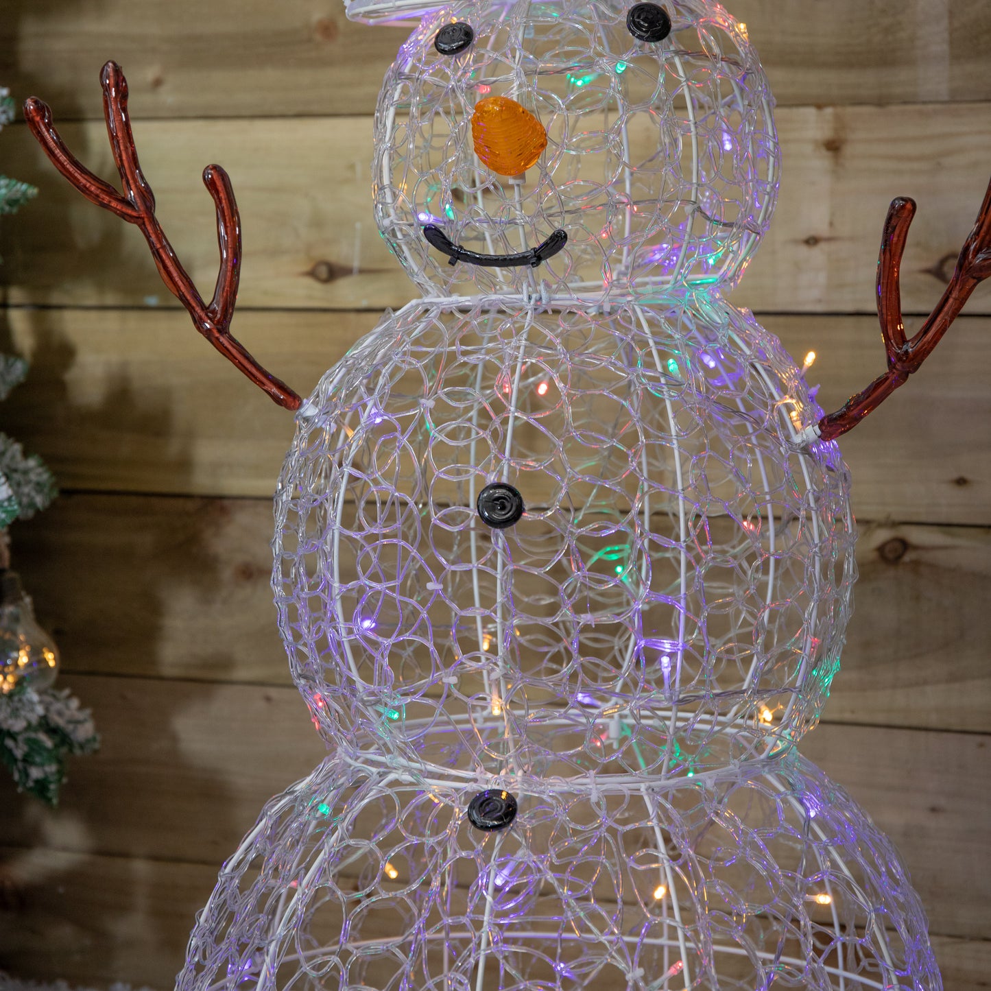 90cm Light up Soft Acrylic Christmas Snowman with 80 Multi-Coloured LEDs