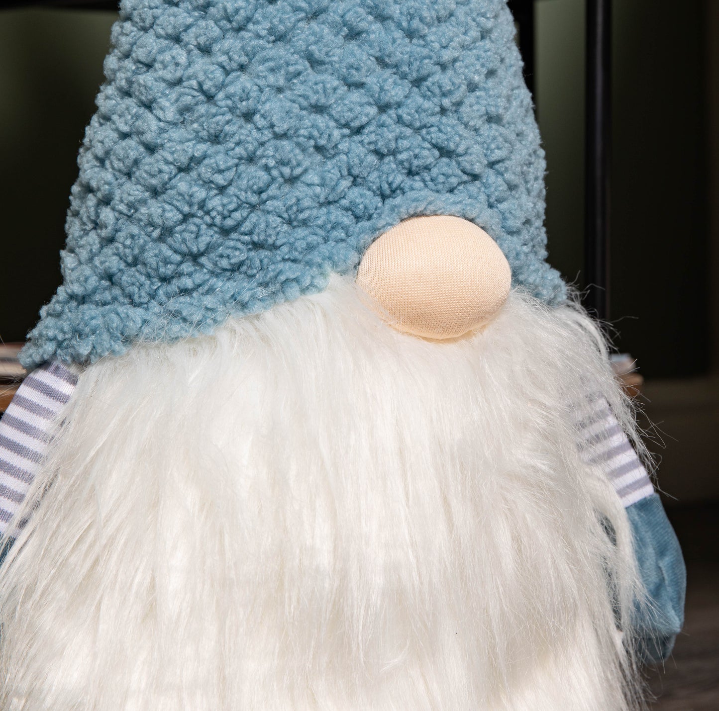 65cm Blue Sitting Christmas Gonk Decoration with Knitted Hat