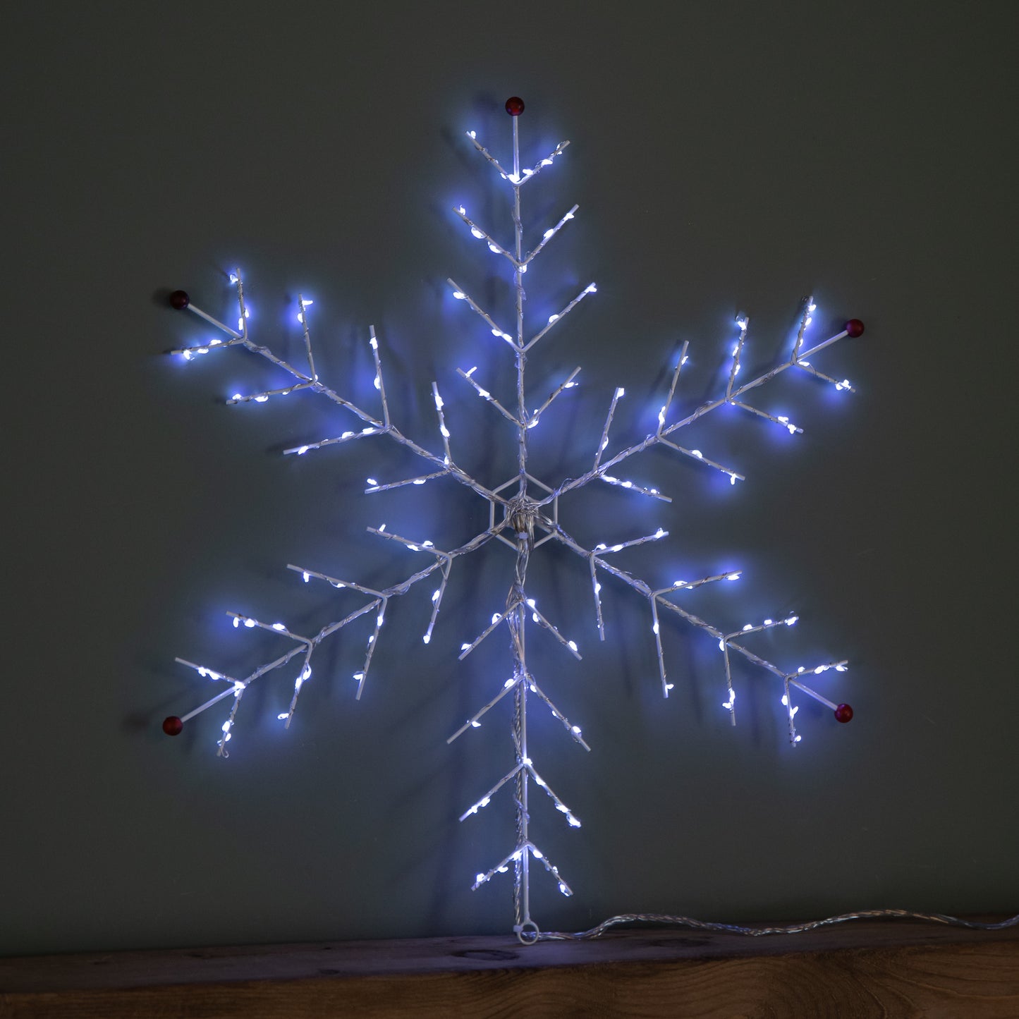 50 x 50cm Light up Metal Christmas Snowflake with 132 Multi-Action White LEDs