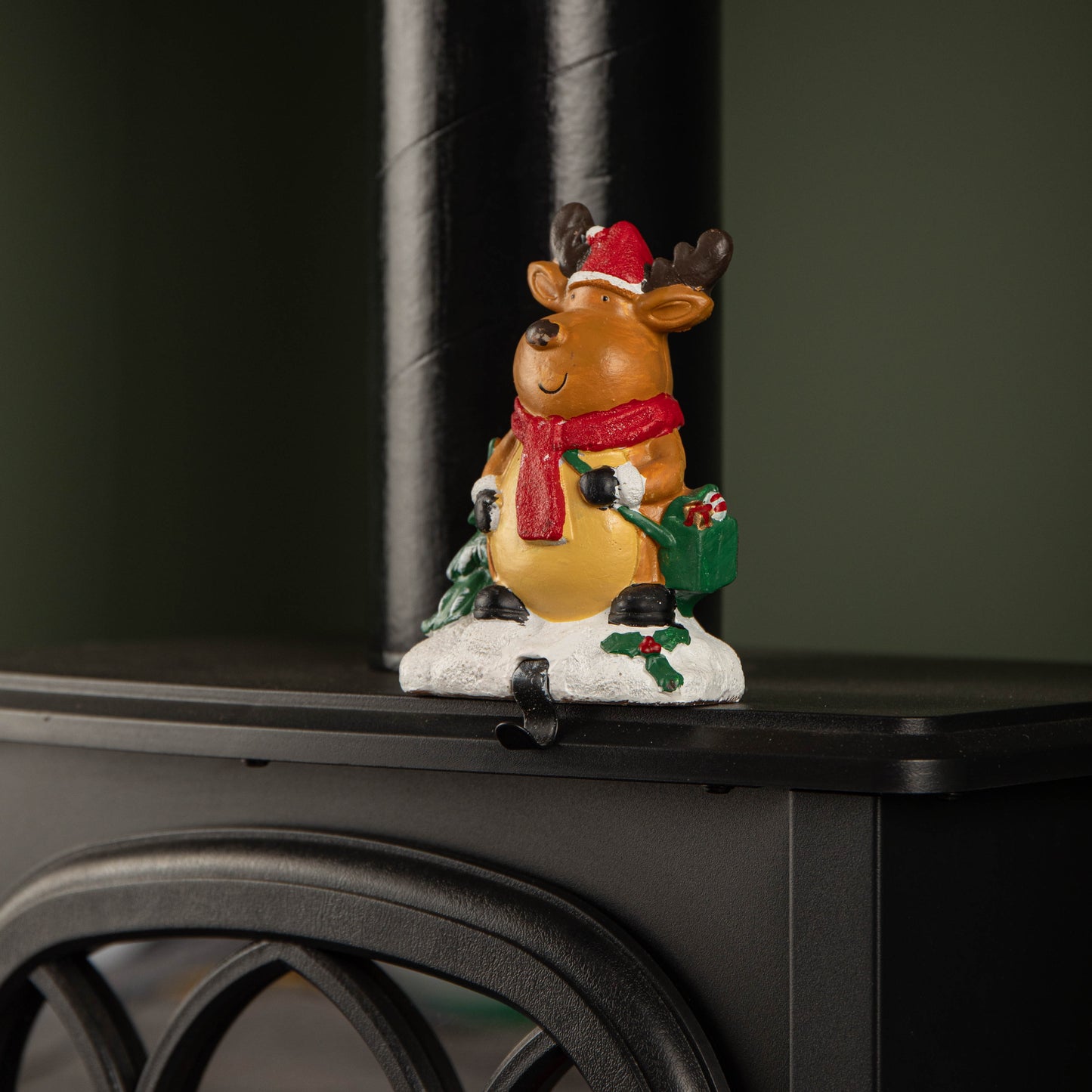 13cm Premier Christmas Stocking Hanger Decoration in Reindeer Design