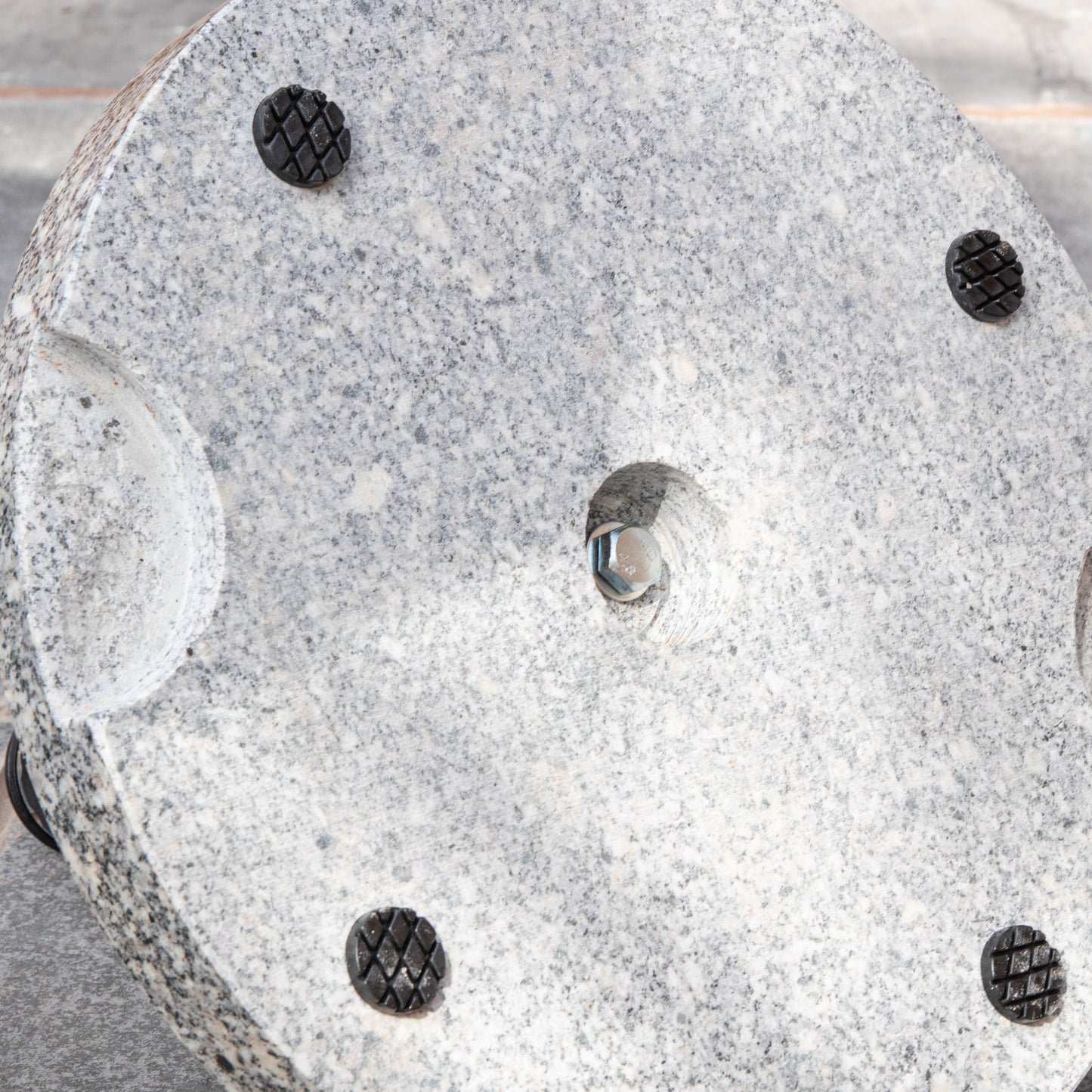 15kg Round Granite Garden Parasol / Umbrella Base Weight Stainless Steel Pole
