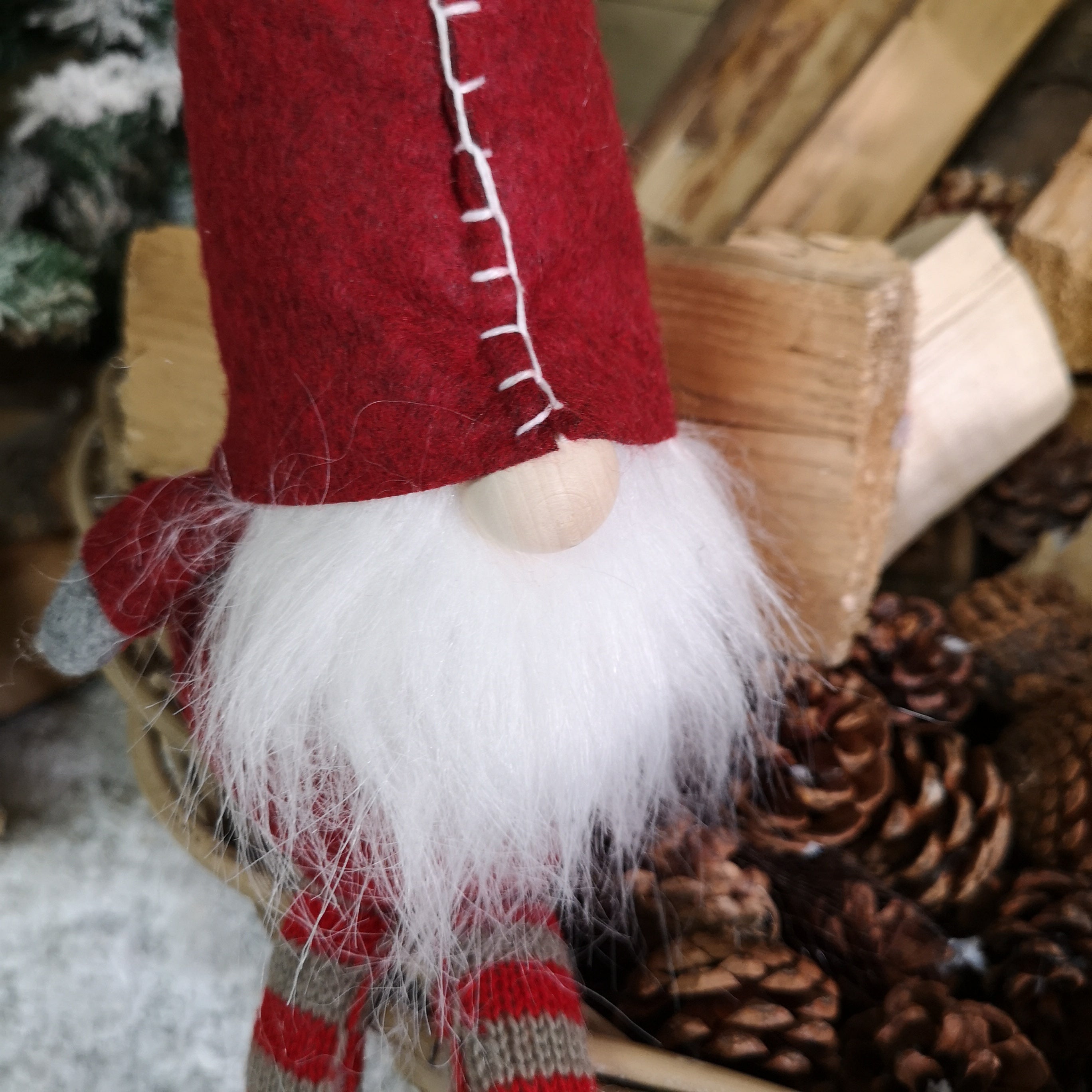 56cm Cuddly Sitting Santa Gonk Indoor Christmas Decoration - Red