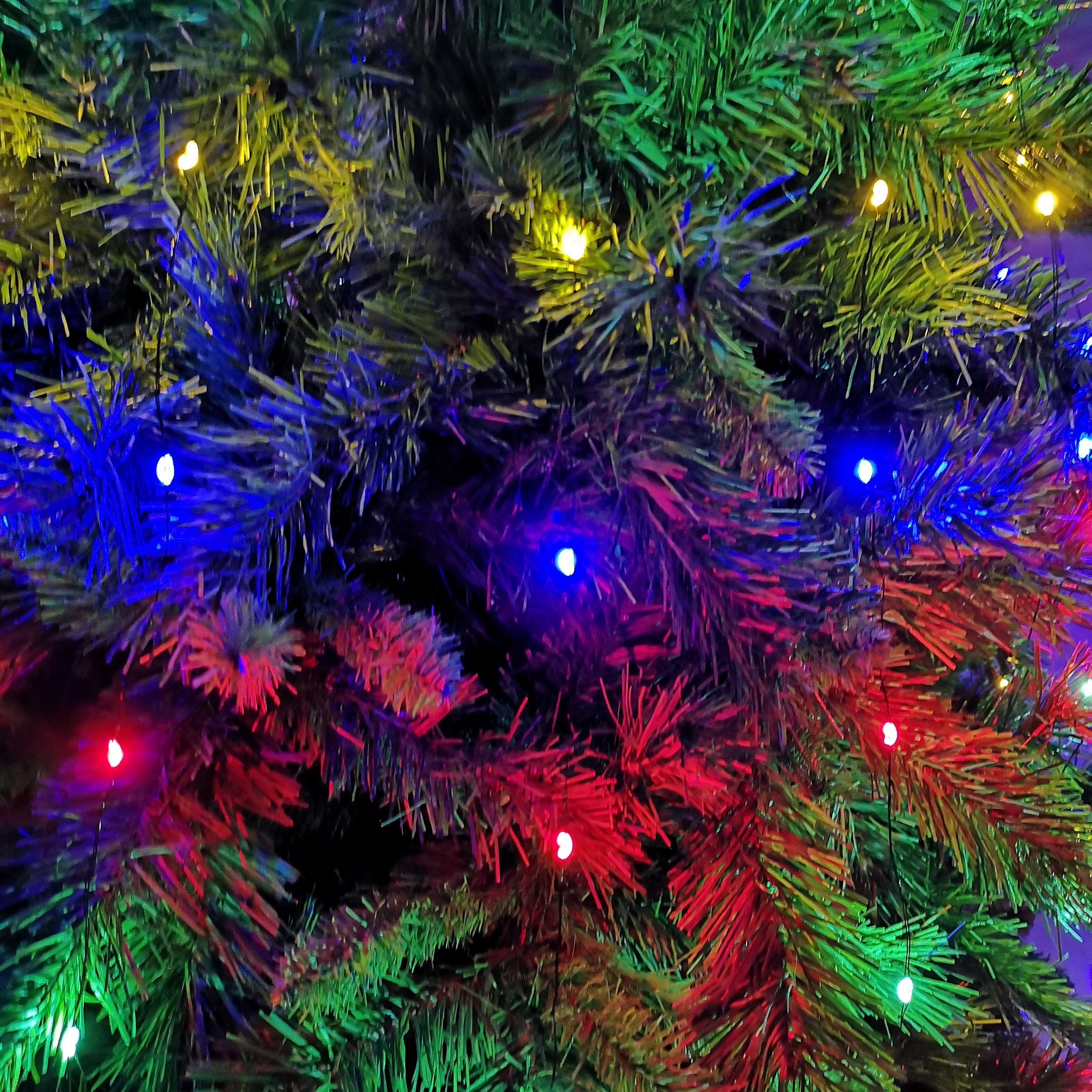 200 LED 10 x 1.9m Premier Multi Function Waterfall Christmas Tree Lights with Timer in Multicoloured