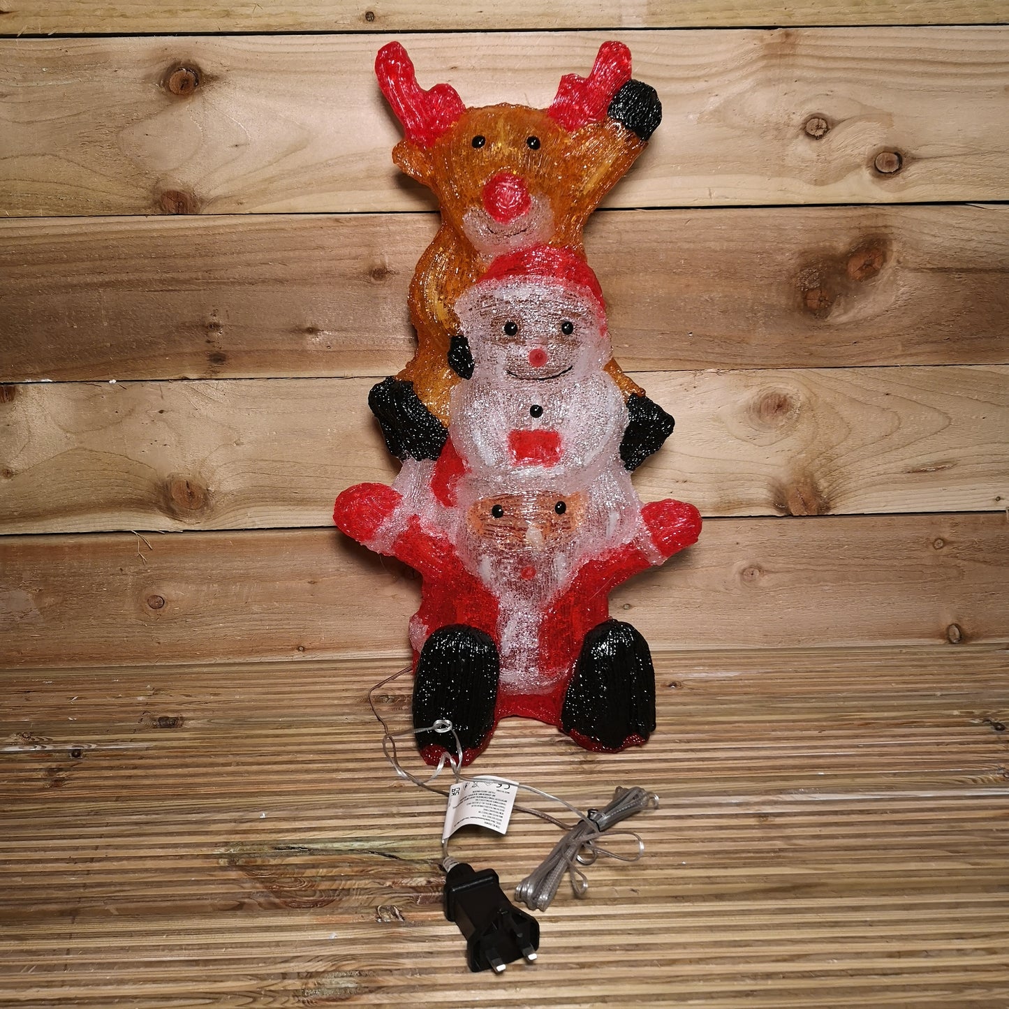 60cm Indoor Outdoor Santa Snowman Reindeer Tower With 60 Ice White LEDs