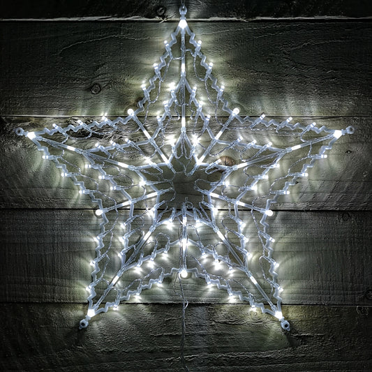 50cm White 100 LED Window Star Light Up Indoor/Outdoor Christmas Decorations 2736