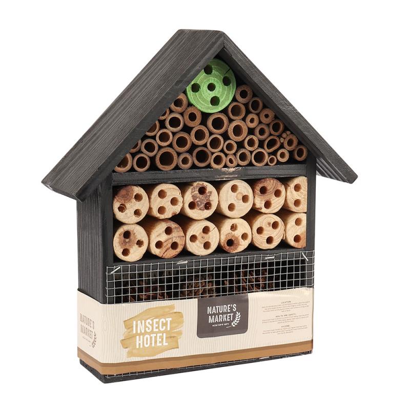 Deluxe Freestanding or Wall Mounted Wooden Insect & Bee House / Hotel