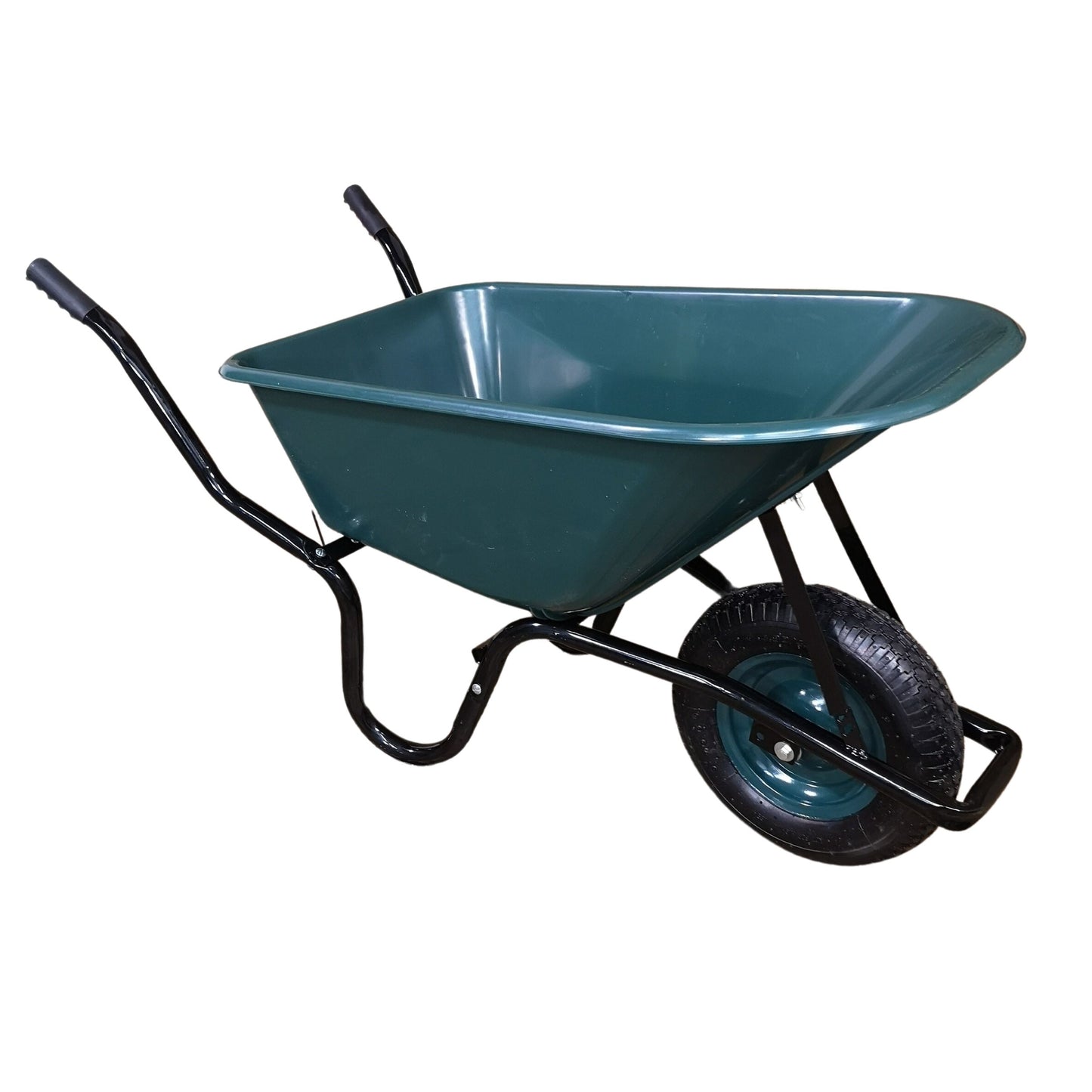 110 Litre 150kg Capacity Heavy Duty Outdoor Pneumatic Plastic Garden Wheelbarrow in Green