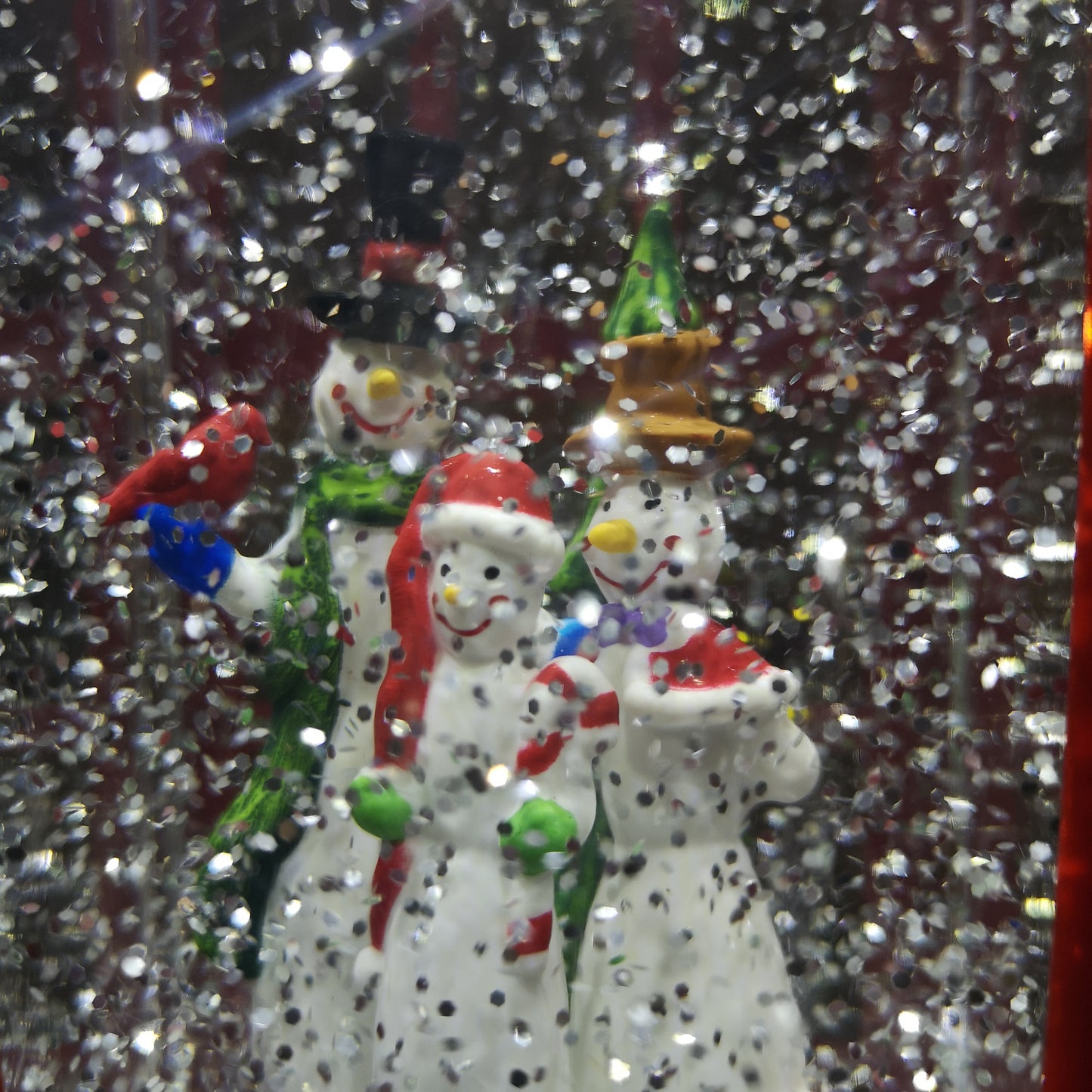 26.5cm Premier Christmas Water Spinner Telephone Box Design - Choose From Snowman Family Or Santa