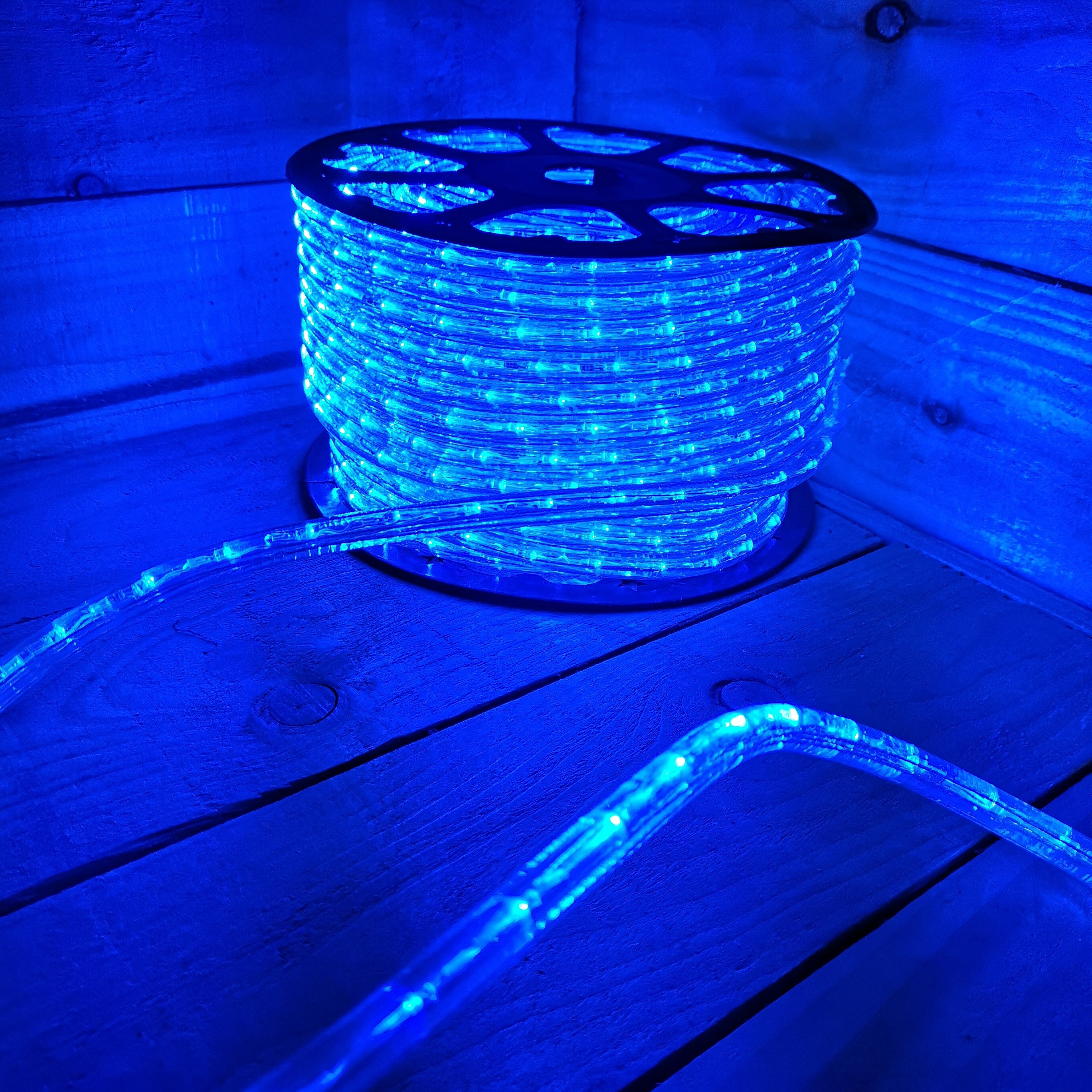 48m Blue 1800 LED Christmas Disco DJ Rope Light Static Fuction Indoor Outdoor With Reel