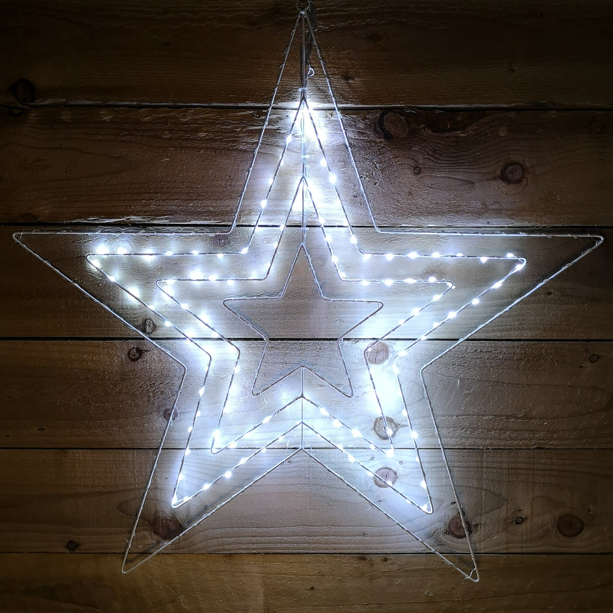 80cm Ice White 230 LED Star Silhouette Indoor/Outdoor Christmas Decoration With 8 Function Chasing Lights