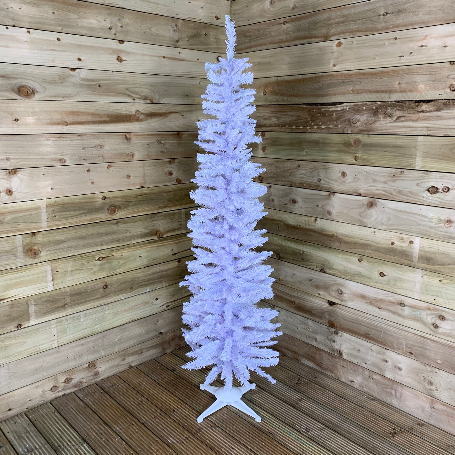6ft (180cm) White Pencil Pine Christmas Tree with 321 Tips