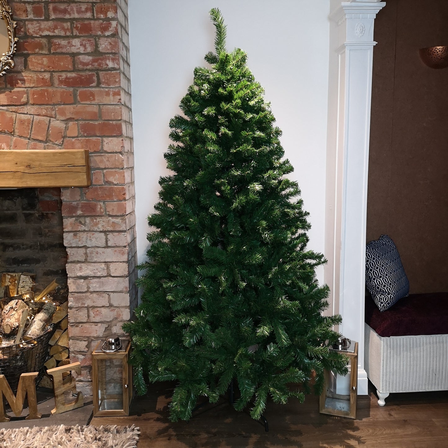Carson Spruce Green Hinged Festive Luxury Christmas Tree