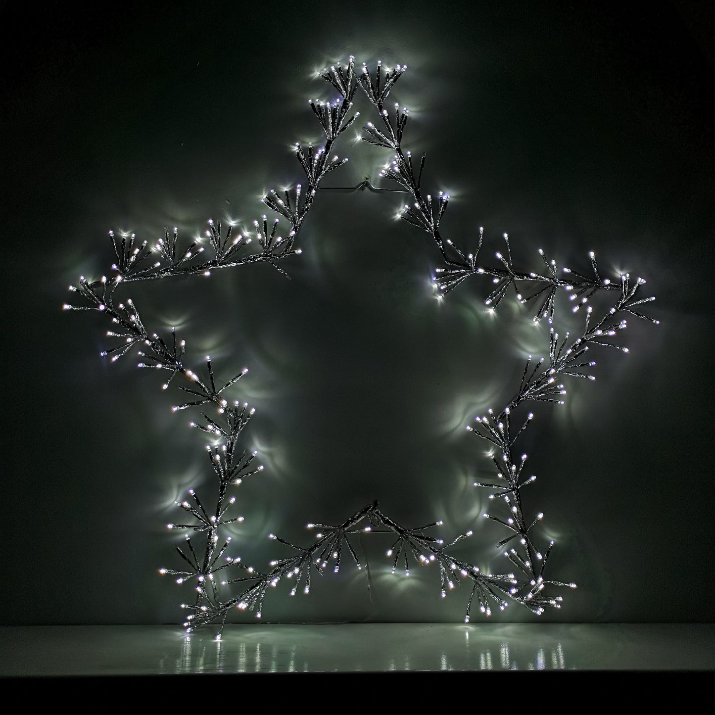 90cm Premier Twinkling LED Silver Star Silhouette Christmas Decoration in Cool White