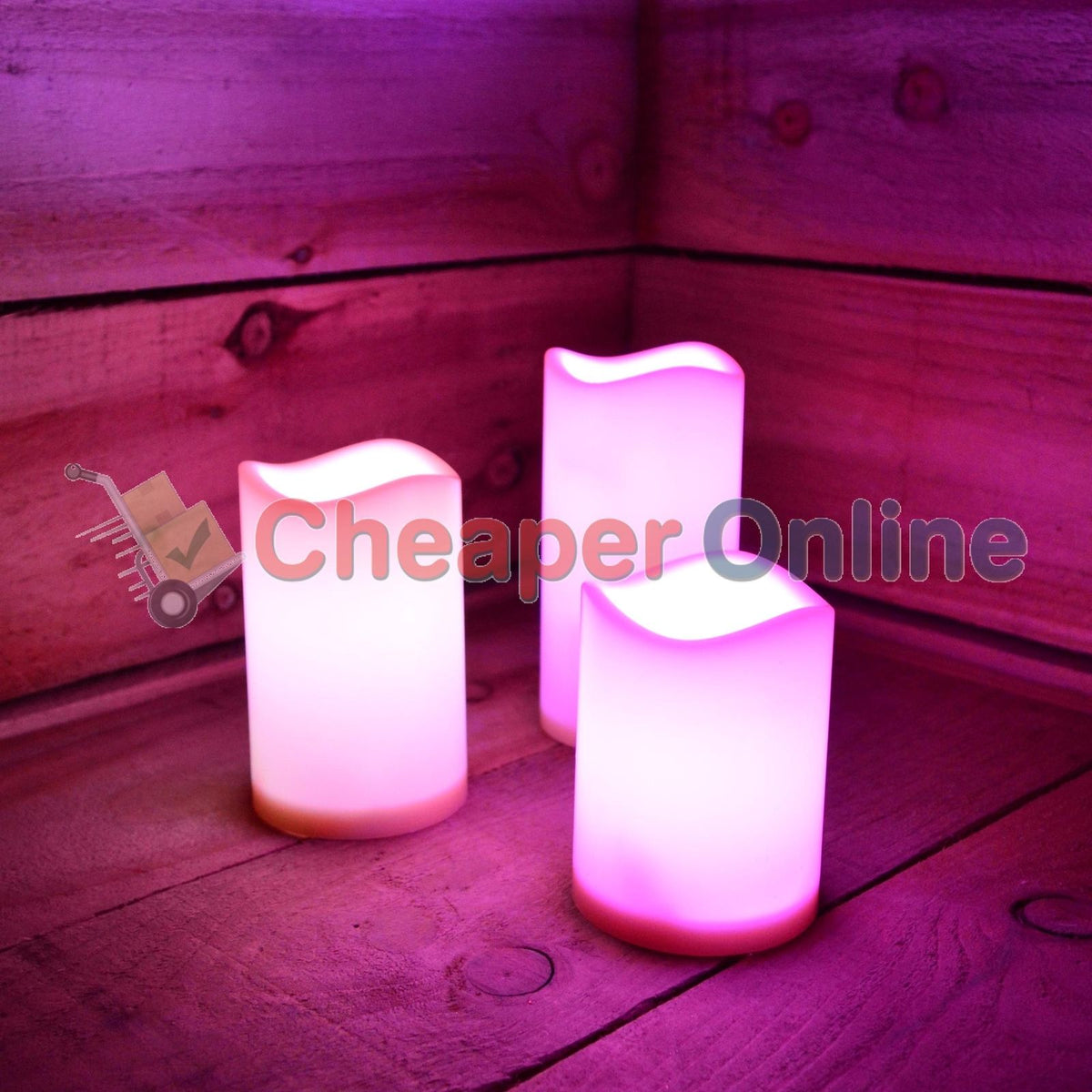 15cm Premier Set of 3 Battery Operated Multi Pastel Colour Changing LED Candles