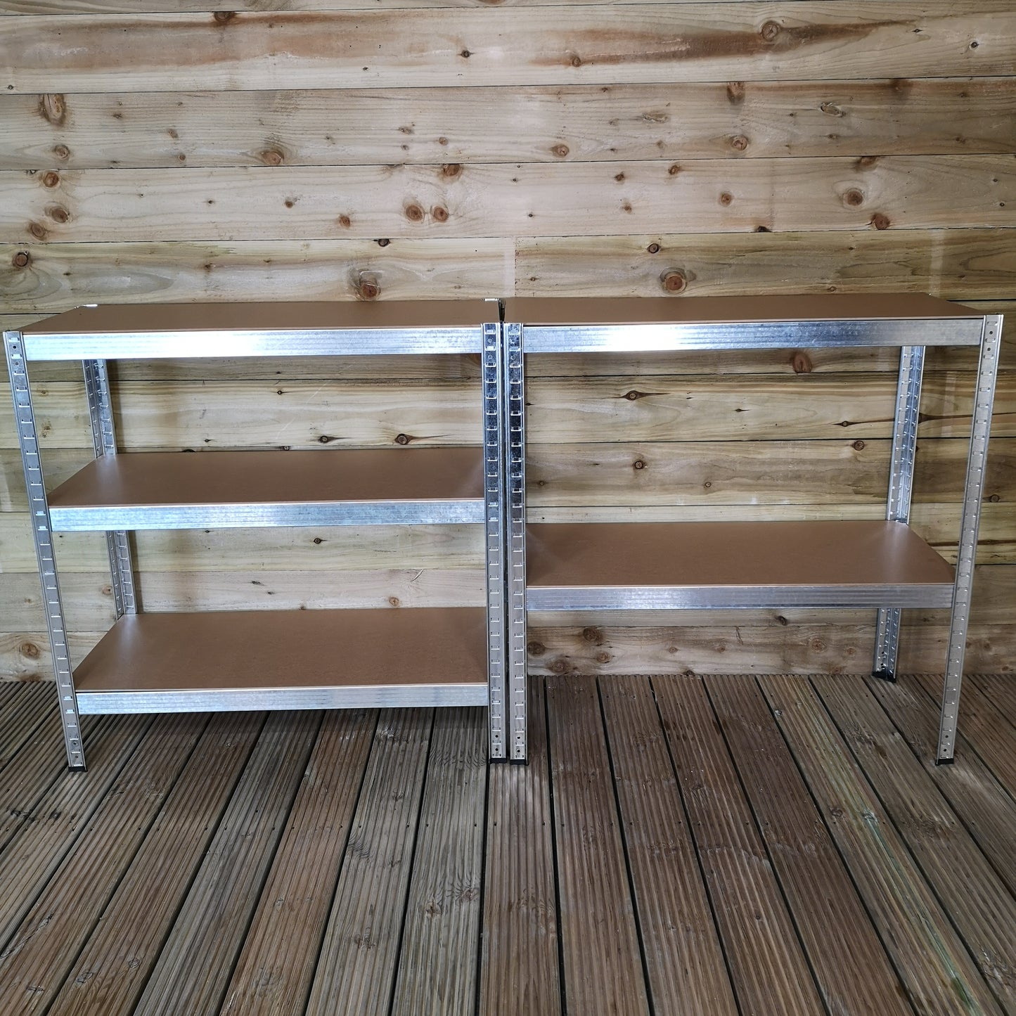 Set of 2 Garage Shelving 90cm Wide & 180cm High Heavy Duty 5 Tier Multipurpose Metal Racking Unit / Warehouse Shelving Storage