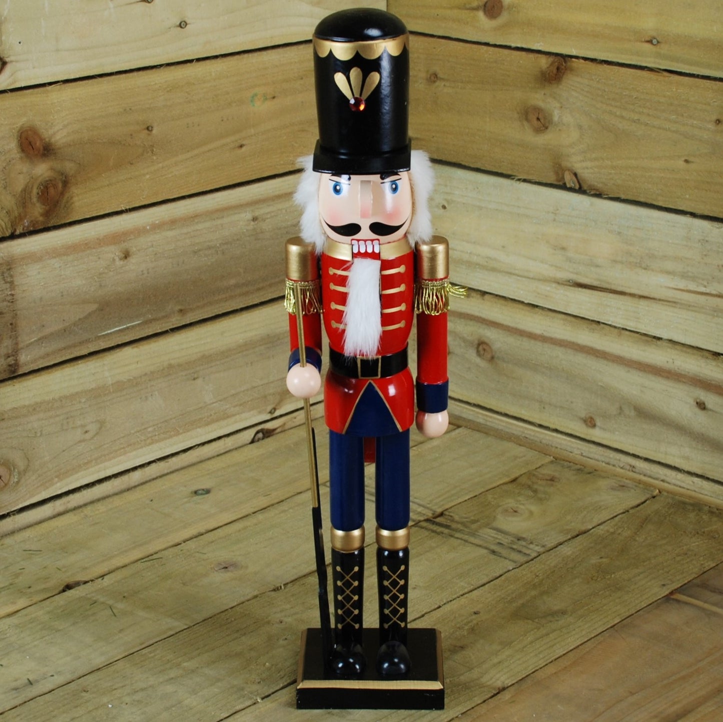 60cm Tall Premier Christmas Nutcracker Wooden Soldier Decoration