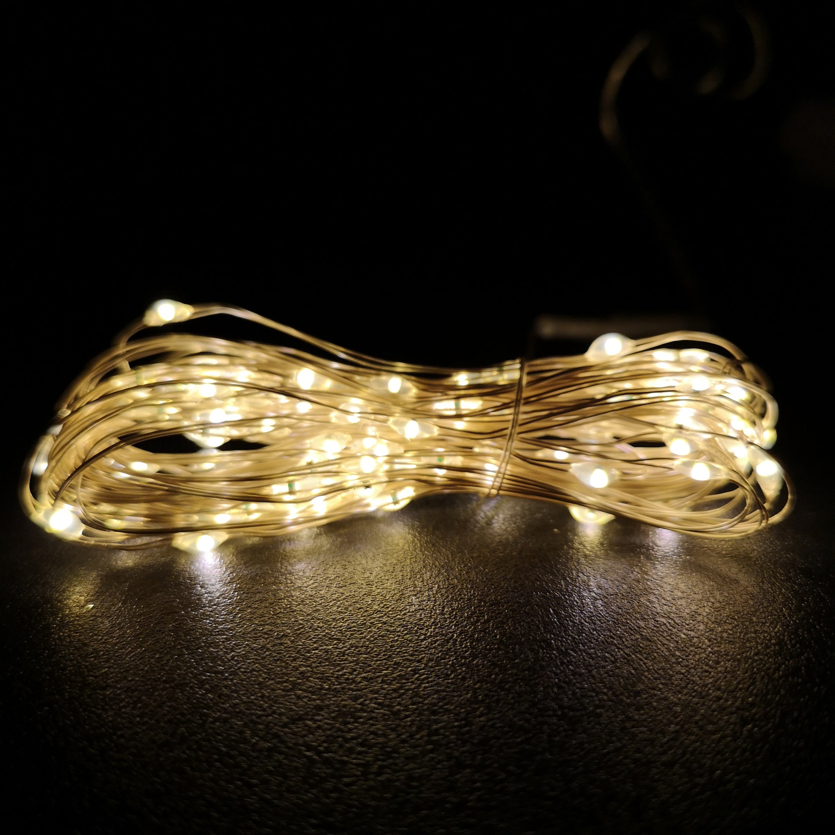 50 LED 2.5m MicroBrights Indoor Outdoor Christmas Multi Function Battery Operated Lights Timer on Pin Wire Warm