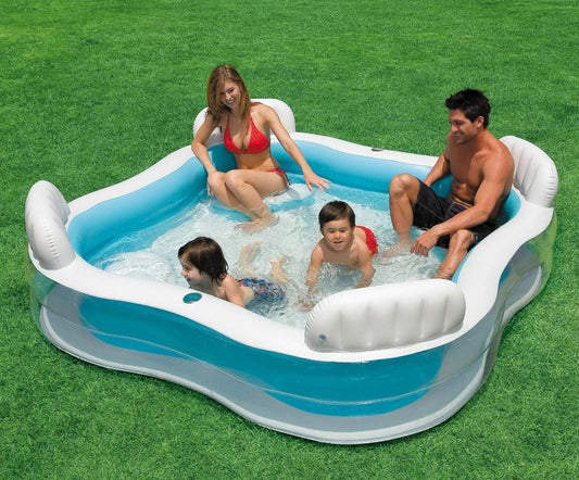 INTEX 4 Seater Paddling Pool, Adults Children Family Lounge Pool Garden Patio 1077