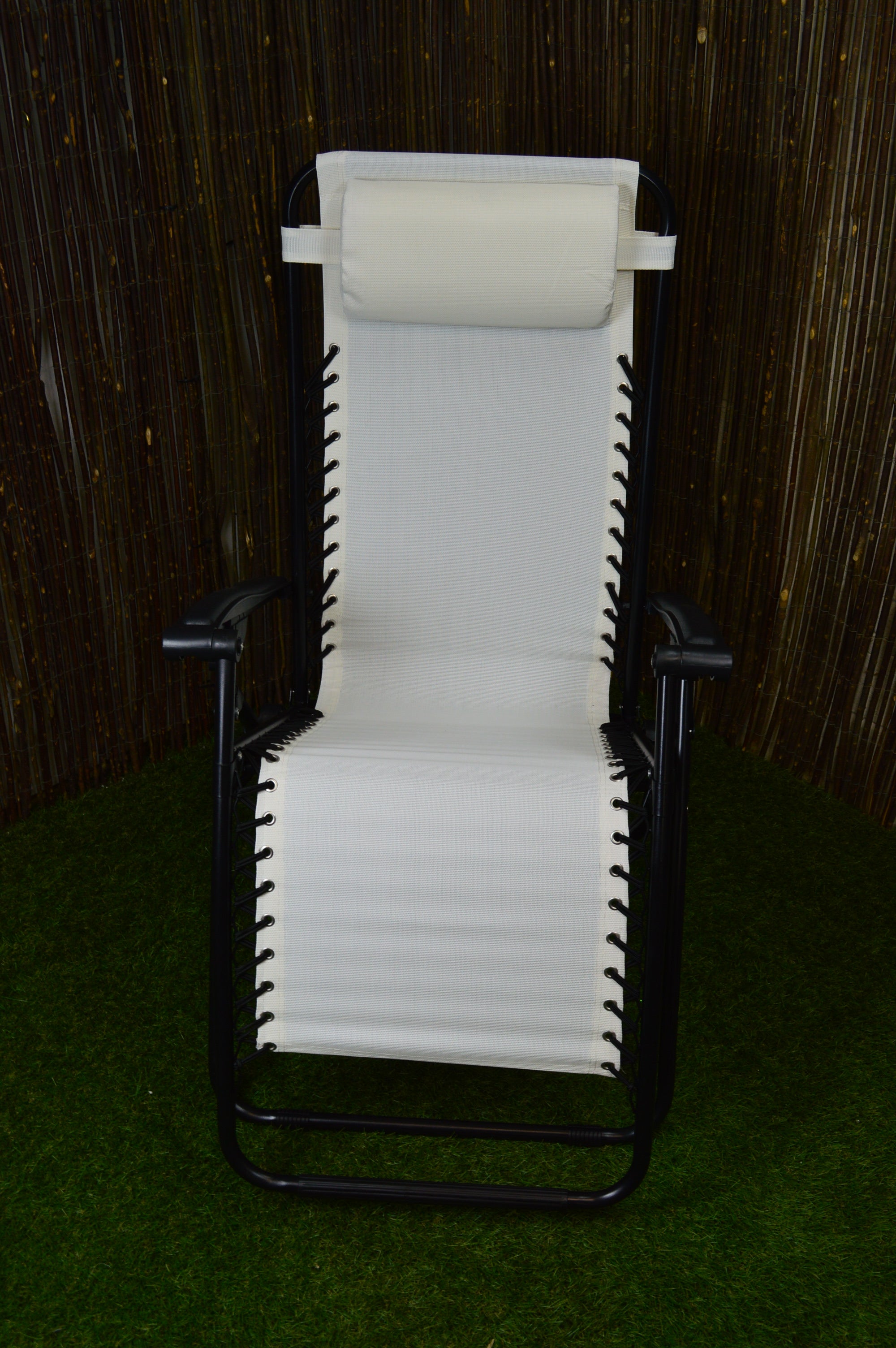 Multi Position Textoline Garden Relaxer Chair Lounger - Cream