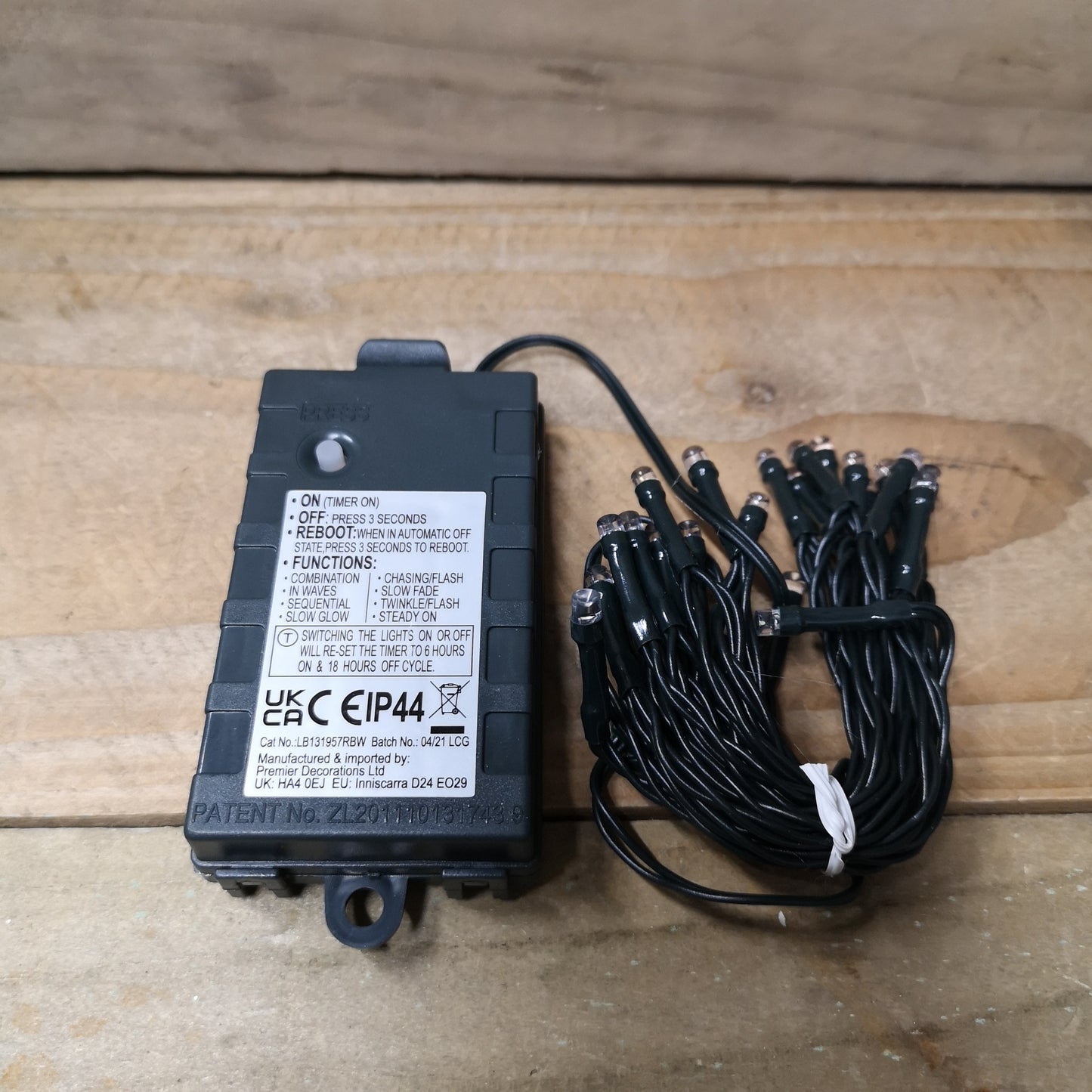 24 LED 2.3m Premier Christmas Indoor Outdoor Multi Function Battery Operated String Lights with Timer in Vintage Gold