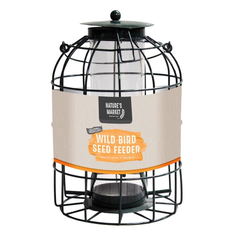 Pack of 3 Nature's Market Wild Bird Seed Feeder Cage with Squirrel Proof Guard