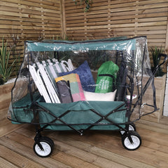 Folding Festival Camping Storage Trolley with Canopy & Waterproof Cover 100Kg capacity