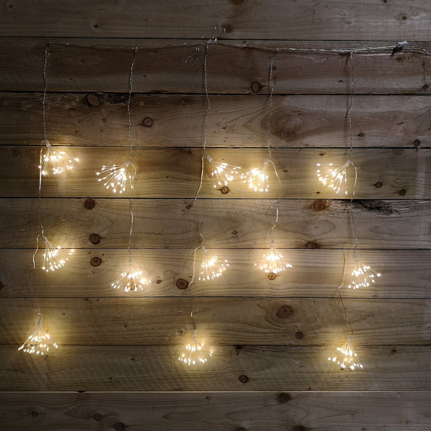 520 LED 13 x 90cm Fireworks Ball Curtain Lights on Clear Cable in Warm White