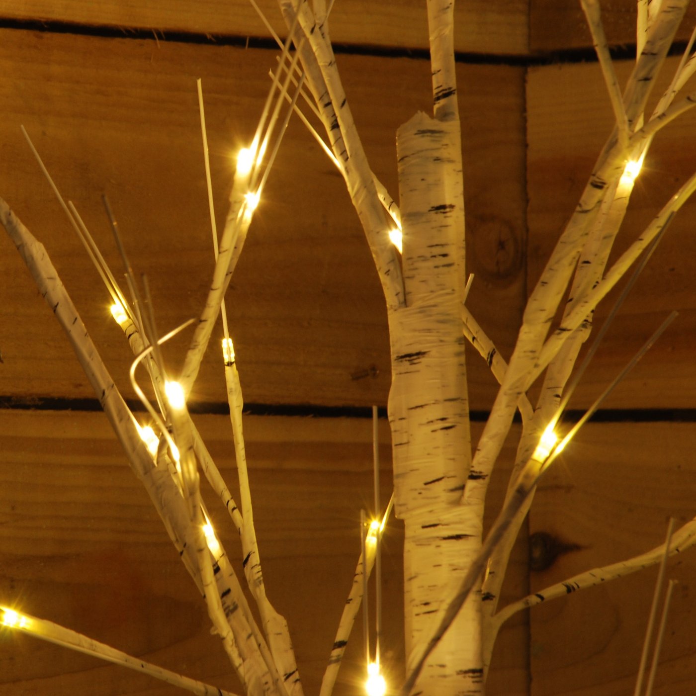 2.4m (8ft) Indoor Outdoor Christmas Lit Birch Tree with 136 Warm White LEDs