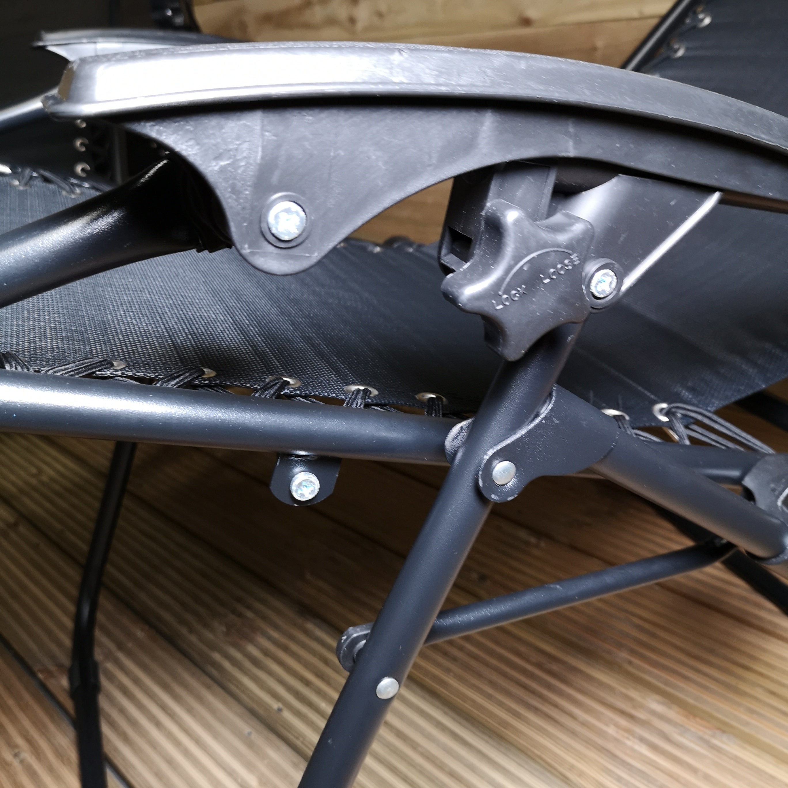 Multi Position Textoline Garden Relaxer Chair Lounger - All Black