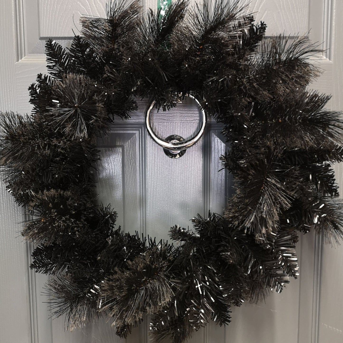 50cm Premier PVC Plain Black Tipped Artificial Christmas Halloween Wreath