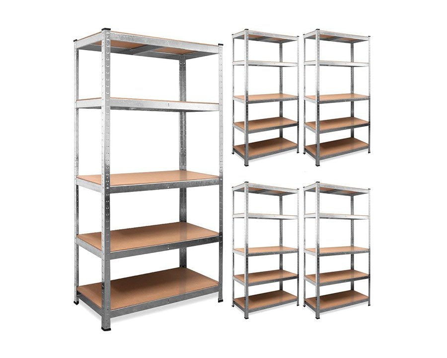 Garage Shelving 90cm Wide & 180cm High Heavy Duty 5 Tier Multipurpose Metal Racking Unit / Warehouse Shelving Storage