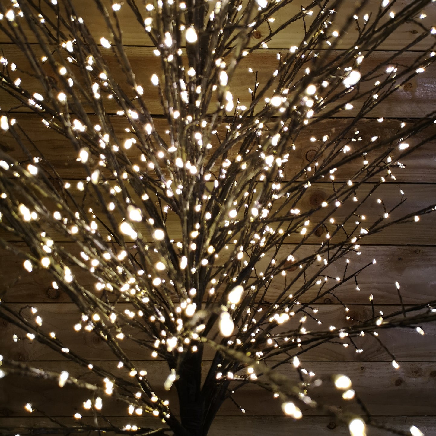 2.1m 7ft Outdoor Black Micro Dot Christmas Blossom Tree with 1300 Warm White LED