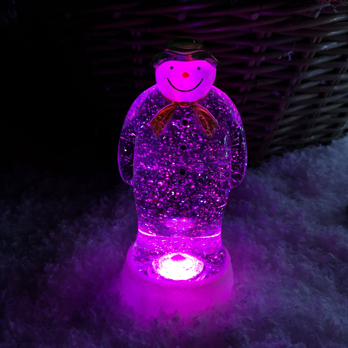 23cm Snowtime Dual Power Colour Changing LED Christmas Glitter Water Spinner The Snowman & The Snow dog™