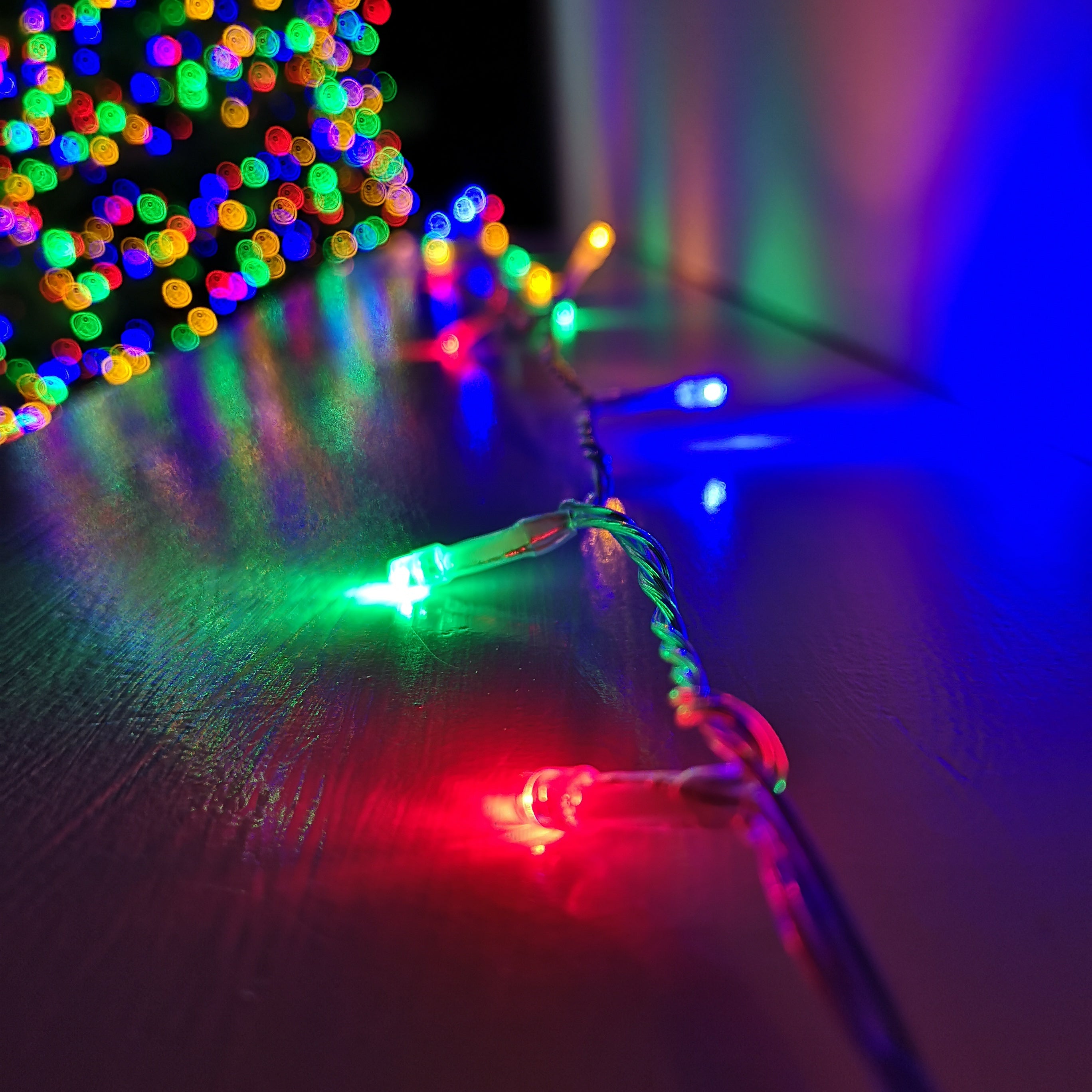 200 LED 16m Christmas Outdoor 8 Function Lights Clear Wire Multicoloured