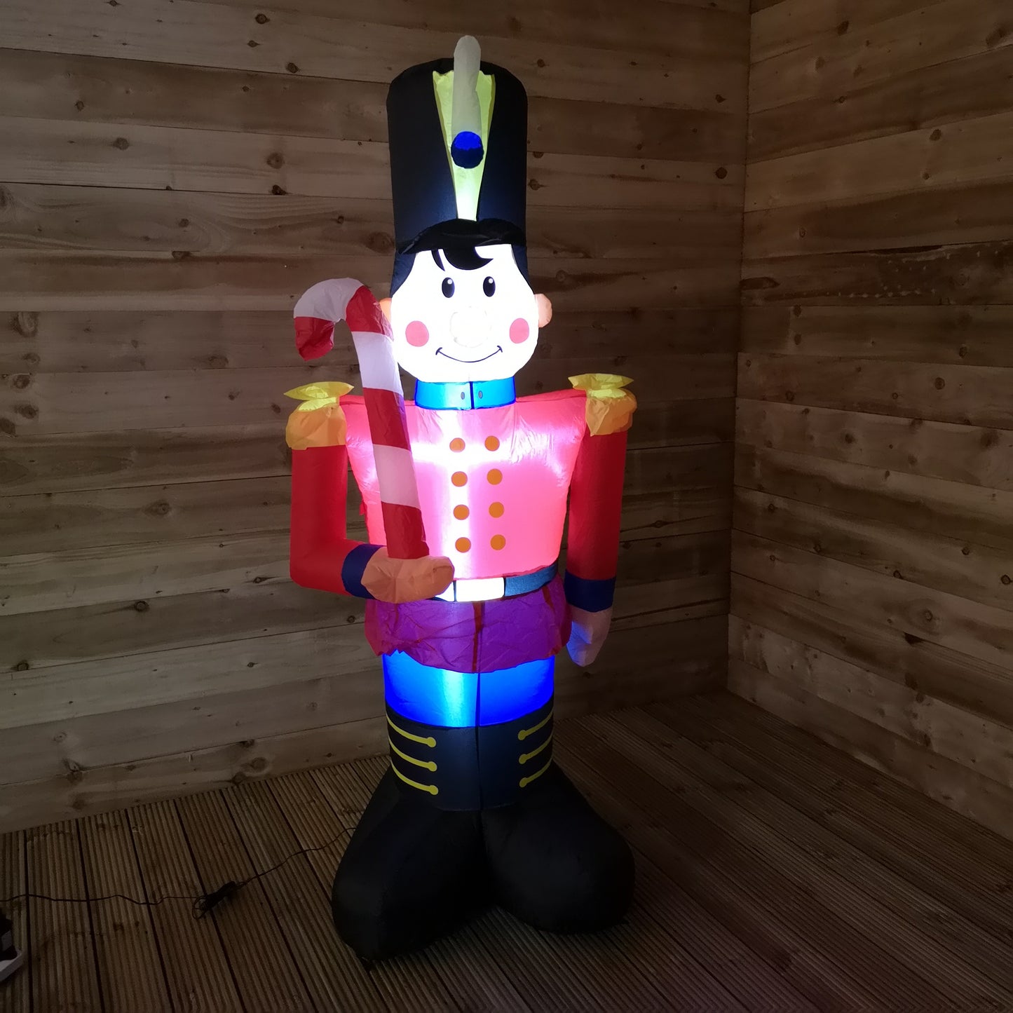 Premier Christmas 1.8M Inflatable Light Up Toy Soldier With Candy Cane