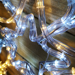 66cm Christmas Flashing Cool and Warm White Multi Function Snowflake Rope Light 216 LED lights Outdoor and Indoor