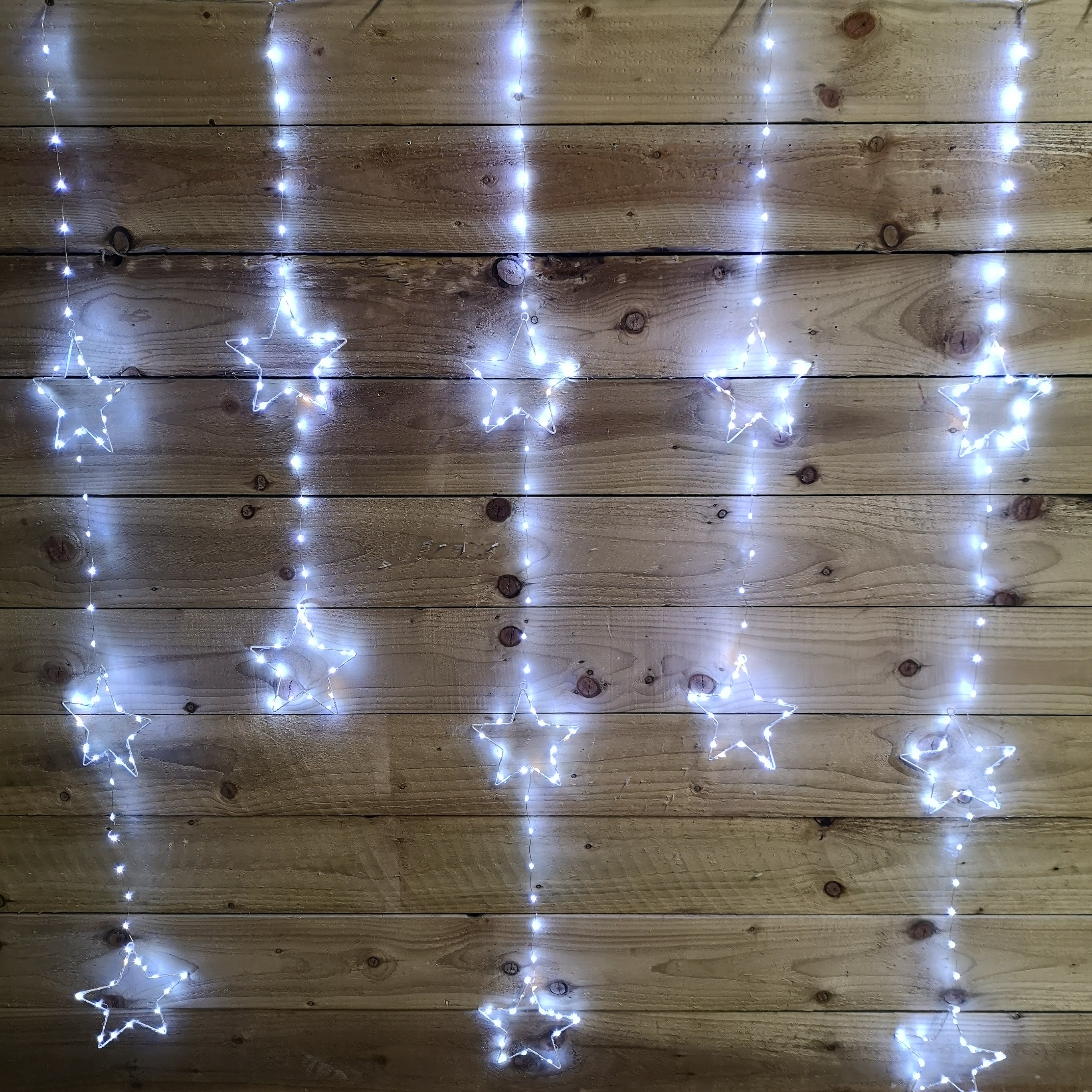 312 LED 1.3m x 1.2m Premier Static Star LED Curtain Christmas Lights Decoration in White 