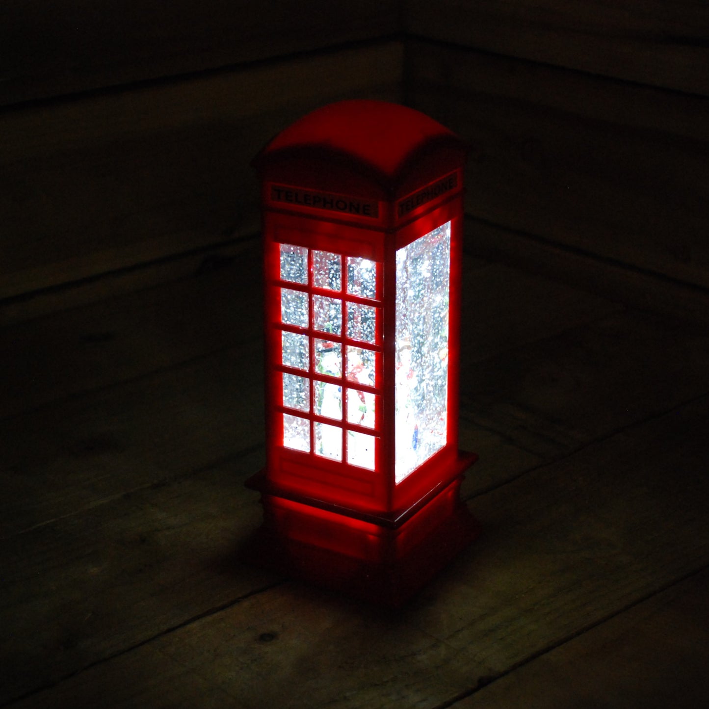 Water Christmas Phone Box Trio Snowmen 27cm High LED