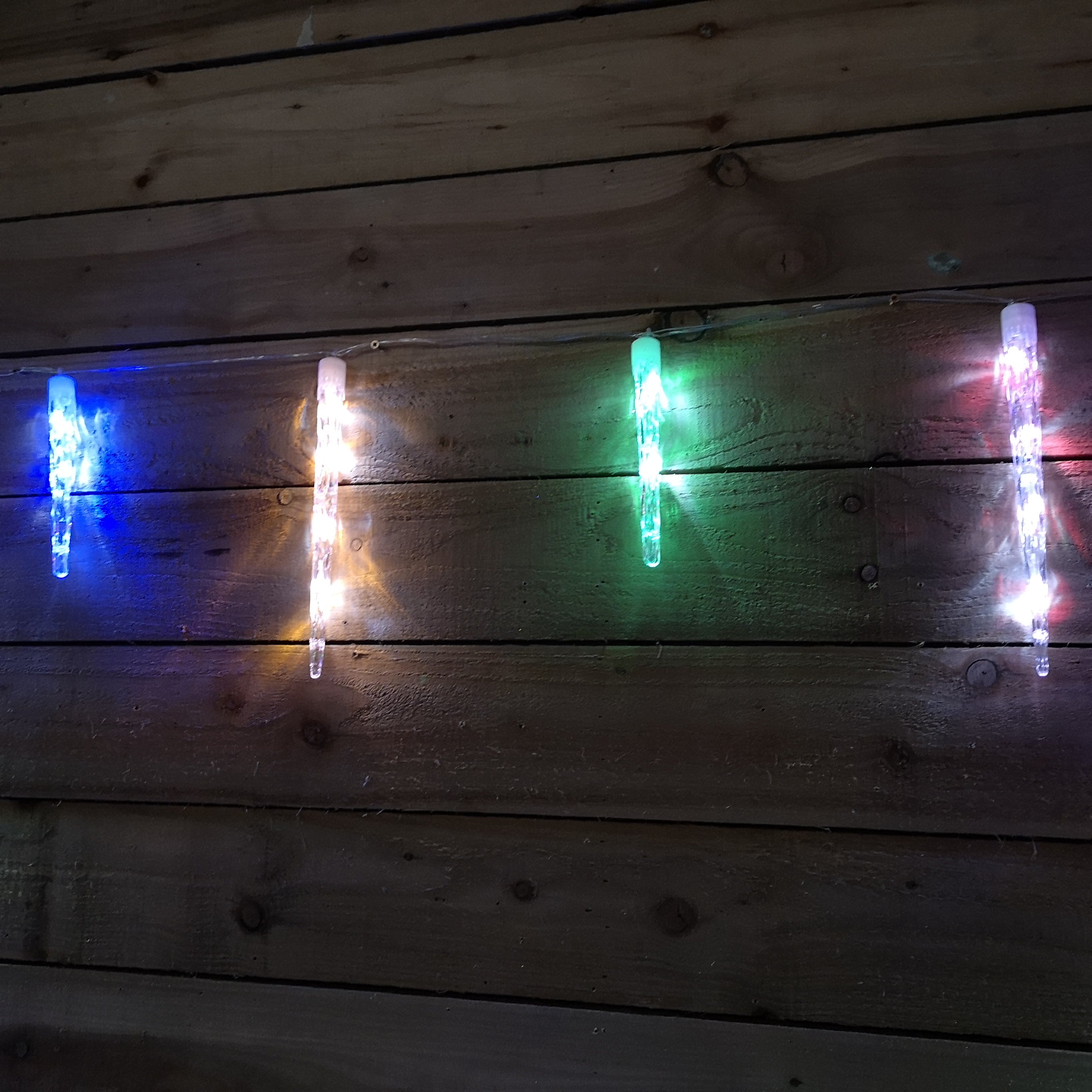 Festive 24 Remote Controlled Colour Changing LED Icicle Lights