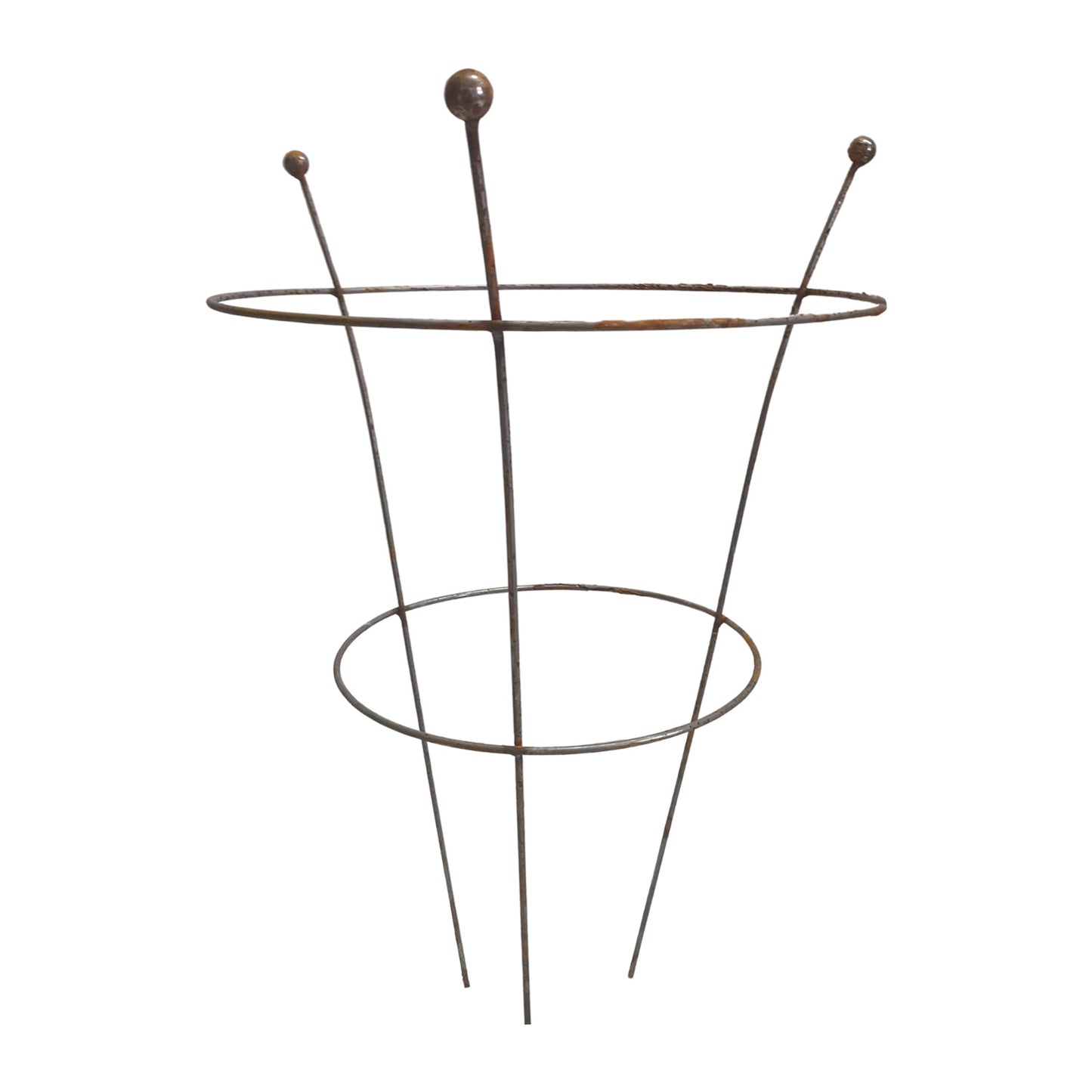 Pack of 4 Tom Chambers Herbaceous Bare Rusted Steel Garden Plant Support Medium 54cm x 40cm