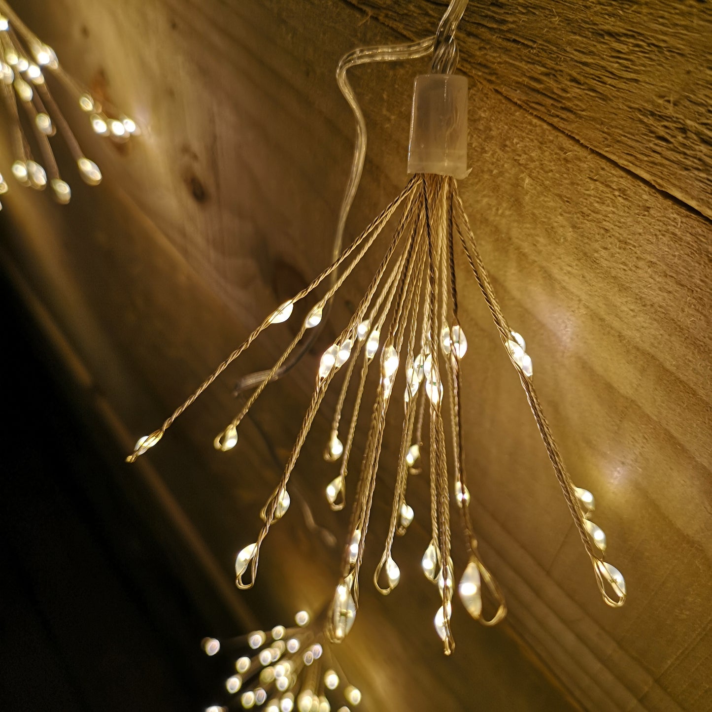 520 LED 13 x 90cm Fireworks Ball Curtain Lights on Clear Cable in Warm White